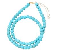 Generisch Edelsteinperlen-Halsketten Für Damen Und Herren, Handgefertigt, Natursteinperlen, Halskette Mit Heilkristallen, Strang, Reiki, Yoga, Schmuck, Geschenke Mit Karte, Blau, Türkis