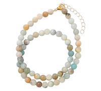 Generisch Edelsteinperlen-Halsketten Für Damen Und Herren, Handgefertigt, Natursteinperlen, Halskette Mit Heilkristallen, Strang, Reiki, Yoga, Schmuck, Geschenke Mit Karte, Amazonit