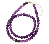 Generisch Edelsteinperlen-Halsketten Für Damen Und Herren, Handgefertigt, Natursteinperlen, Halskette Mit Heilkristallen, Strang, Reiki, Yoga, Schmuck, Geschenke Mit Karte, Amethyst