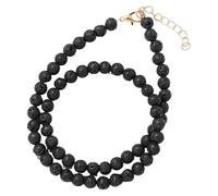 Generisch Edelsteinperlen-Halsketten Für Damen Und Herren, Handgefertigt, Natursteinperlen, Halskette Mit Heilkristallen, Strang, Reiki, Yoga, Schmuck, Geschenke Mit Karte, Vulkanstein