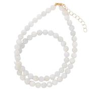 Generisch Edelsteinperlen-Halsketten Für Damen Und Herren, Handgefertigt, Natursteinperlen, Halskette Mit Heilkristallen, Strang, Reiki, Yoga, Schmuck, Geschenke Mit Karte, Weißer Mondstein