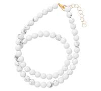 Generisch Edelsteinperlen-Halsketten Für Damen Und Herren, Handgefertigt, Natursteinperlen, Halskette Mit Heilkristallen, Strang, Reiki, Yoga, Schmuck, Geschenke Mit Karte, Howlith