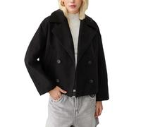 Generisch Eleganter kurzer Trenchcoat aus Wollmischung für Damen - Zweireihige kurze Cabanjacke mit Reverskragen