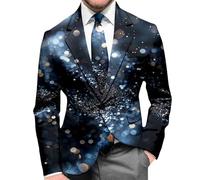Generisch Elegantes Herren-Dinnerjacket im Karnevalsdesign für festliche Galas moderne Abendmode (Dark Blue, S)