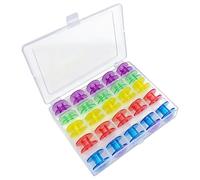 Generisch Embroidery Machine Bobbins - Sewing Crafts for Quilting Storage | Abs Material with Colored Design, 25 Pieces Accessories, Fits Walking Foot Machines, Yarn, Knitting, Art Christmas Crafting