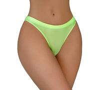 Generisch Eve Dessous Damen seidig glänzende Slips mit niedriger Taille, transparente, Unterwäsche Niedliche Dessous (Green, L)
