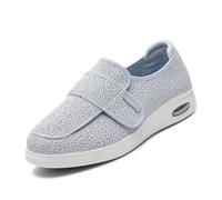 Generisch Extra Weite Diabetikerschuhe Herren Damen | OrthopäDische Slip-On Schuhe FüR Senioren Mit Atmungsaktivem Loch-Mesh, Klettverschluss Und Bequemem Gehen