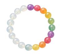 Generisch Farbwechsel Perlen Set Halskette Armband Sonnenlicht UV Regenbogen Schmuck Damen Perlenarmband Perlenkette Boho Sommer Festival Geschenk (C, 17.5)