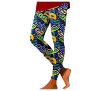 Generisch Festliche Leggings Damen Fasching Damenhose Kompression Strumpfhose Elastische Taille Bequeme Hosen Weiche Yogahose Festliche Party Sporthose Leicht Pants Stretch Freizeithose Lila L