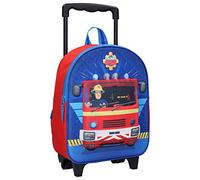 Generisch Feuerwehrmann Sam 3D Trolley Rucksack - Feuerwehrauto - 31 cm - Blau und Rot, 900-9448, Kinder Reisekoffer