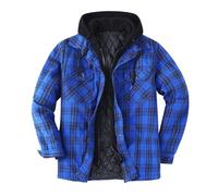 Generisch Flanellhemd Herren Gefüttert,Gefüttert Baumwolle Flanellhemd,Button Down Thermo Hemd Winter Warm Karohemd Outdoor Langarm Freizeithemd Hemdjacke,Festival Party Modern (X2-Blue, XL)