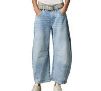 Generisch Flared Jeans Damen Barrel Weites Bein Mid Waist Y2K Boyfriend Jeans Vintage Niedrige Taille Jeanshose Lockere Hose Streetwear Mädchen Angebote Tages Blitzangebote Heute