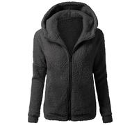 Generisch Fleecejacke Damen Winterjacke Warm Winter Teddyjacke Thermojacke Teddy Fleece Jacken Teddyfleece Jacke Fellmantel PlüSchjacke mit Taschen Winter Jacket for Women Teddyjacke
