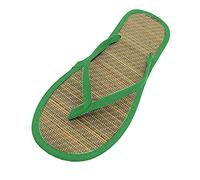 Generisch Flip Flops Bambus Damen Flach Bequem Bast Sandalen Zehentrenner Handgefertigte Naturstroh Sandalen Sommer Flip Flops Rutschfester Hausschuh Slipper Sandals Sommerschuhe für Indoor