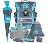 Generisch FLOWER - Blumen - McNeill Ergo PURE FLEX Schulranzen-Set 7tlg. mit SPORTTASCHE STAR und SCHULTÜTE - BRUSTBEUTEL GRATIS DAZU