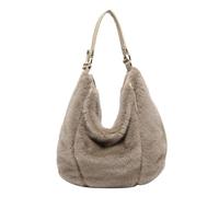 Generisch Fluffy Tote Bag, Fuzzy Purse for Women Y2K, Faux Fur Soft Furry Shoulder Bag, Handbag Plush Tote, Furry Hobo Handbag (Khaki)