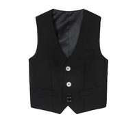 Generisch Formelle Anzugweste für Jungen mit Vierknopfdesign Elegante Herrenmode für Festliche Anlässe besondere Events (Black, 13-14 Years)