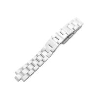 Generisch Fortschrittliche Keramik-Uhrenkette for Damen und Herren, Uhrenarmband, kompatibel mit J12, modisches Armband, schwarz-weiße Uhrenarmbänder, 16 mm, 19(White,For men 19mm)