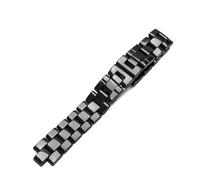 Generisch Fortschrittliche Keramik-Uhrenkette for Damen und Herren, Uhrenarmband, kompatibel mit J12, modisches Armband, schwarz-weiße Uhrenarmbänder, 16 mm, 19(Black,For woman 16mm)