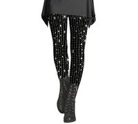 Generisch Frauen Pailletten Leggings Glitzer Hose Leggins Metallic Leggings Silber Schwarz Party Pailettenhose Skinny Jogginghose Leichte Sommerhose Glitzer Leggings 70Er Disco Rave Tanz Clubwear