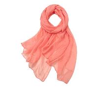 Generisch Frauen-Sommer-beiläufiger bunter mehrfarbiger Normallack-Chiffon- dünner regelmäßiger Seiden-Schal-Sonnenschutz-Schal (Watermelon Red, One Size)