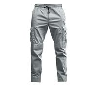 Generisch Freizeithose Herren Schlupfhose Leinenhose Herren Baggy Cargohose Herren Stretch Jeans Regular Fit Männer Sommerhose Angebote des Tages Heute Blitzangebote Hellgrau L