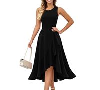 Generisch Frühlingskleider Für Damen Prinzessin Kleid Mädchen Lange Sexy Westenkleid Flapper Kleid 20er Jahre Pulloverkleid Leicht Rundhalsausschnitt Wickelkleid Freizeit Kleidung schwarz M