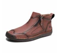 Generisch Fußwohl Orthopädische Premium-Stiefel Herren wasserdichte Leder Stiefeletten OrthopäDische Schuhe Slip Walking Boots für Wandern Camping Wanderhalbschuhe Sneakers