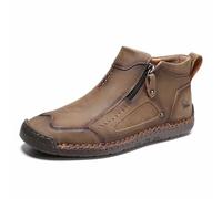 Generisch Fußwohl Orthopädische Premium-Stiefel Herren wasserdichte Leder Stiefeletten OrthopäDische Schuhe Slip Walking Boots für Wandern Camping Wanderhalbschuhe Sneakers