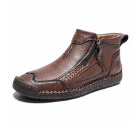 Generisch Fußwohl Orthopädische Premium-Stiefel Herren wasserdichte Leder Stiefeletten OrthopäDische Schuhe Slip Walking Boots für Wandern Camping Wanderhalbschuhe Sneakers