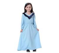 Generisch Gebet Kleid Langarm Muslimisches Kleid Für Mädchen Elegantes langes für Teenager-Mädchen ethnische Abaya lässiges süßes Partykleid Sky Blue 3-4 Jahre