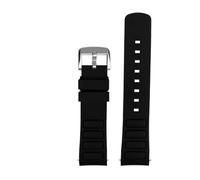 Generisch Gebogenes wasserdichtes Gummi-Uhrenarmband, Kompatibel Mit Mido Neue Multifort TV Serie M049.526, 22mm Grün Original Uhrenband(Black silver pin)