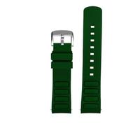 Generisch Gebogenes wasserdichtes Gummi-Uhrenarmband, Kompatibel Mit Mido Neue Multifort TV Serie M049.526, 22mm Grün Original Uhrenband(Green silver pin)
