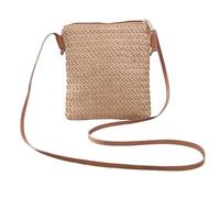 Generisch Geflochtene Tasche, Korbtaschen Damen Sommer Boho Geflochten Strandtasche Umhängetasche Mit Reißverschluss Moderne Schultertasche Korbtasche Geflochten Stroh Häkeltasche Strand Tasche