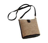 Generisch Geflochtene Tasche, Strohtaschen Damen Boho Geflochten Sommer Strandtasche Umhängetasche Mit Reißverschluss Moderne Korbtasche Schultertasche Geflochten Stroh Häkeltasche Strand Tasche