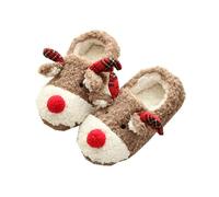 Generisch Gefütterte Hausschuhe Herren Schlappen Slipper Pantoletten Warm Winter Winter Damen Herren Hausschuhe Lustige Weihnachtspantoffeln Weihnachten Fuzzy Rentier Hausschuhe Flauschige