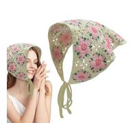 Generisch Gehäkelte Haarbandana - Blumen Strick Haarschmuck | Modische Accessoires Atmungsaktive Vielseitige Haarbänder Für Alltag Festival Fotos