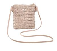 Generisch Gehäkelte Tasche, Basttaschen Damen Sommer Boho Geflochten Korbtasche Schultertasche Mit Reißverschluss Moderne Strandtasche Umhängetasche Stroh Geflochten Tasche Strand Häkeltasche
