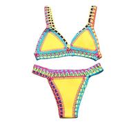 Generisch Gestrickte Bikinis für Damen,Schwimmbecken-Bikini-Set - Zweiteilige Badeanzüge mit niedriger Taille, Damen-Wrap-Bikini-Set für SPA