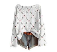 Generisch Gestrickter, Gerippter Pullover Mit Langen Ärmeln, Weihnachten Hoodie Jungen Und Erwachsene Rundhals Unisex Christmas Sweater Kaschmirpullover Für Damen