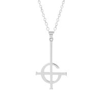 Generisch Ghost kreuz kette herren, silber, destiny's gate ghosts kreuzkette anhänger halskette punk cross band reverse satan necklace eisernes damen (A)