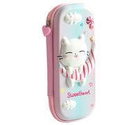 Generisch Girls Pencil Case-3D Astronaut Cat Large Capacity 3-Layer Pen Pouch, Cute Animal Hard Shell Stationery Organizer for Kids & Students, Impact-Resistant Marker & Ruler Bag for School