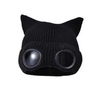Generisch Goggle Beanie - Thermal Knitted Outdoor Cap, Integrated Lens Design, Snow Sport Winter Headwear, Warm Trekking Walking Hat for Men Women | for Hiking Skiing Cold Weather Adventure Activity