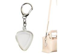 Generisch Guitar Pick Keychain-3.1×9 cm Transparent Holder Herzförmige Gitarrenpicks Hülle Mit Schlüsselbund | Standard Speicher Für Bass, Ukulele | Kompaktes Design Für Einfachen Transport
