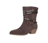 Generisch Halbstiefel Damen Rutschfeste Laufsohle Kniestiefeletten Wasserdichte Kurzestiefe Urlaub Block Heel Elegant Leder-stiefel hohe Heel Lederstiefel Weitschaftstiefel Damen Winterstiefel