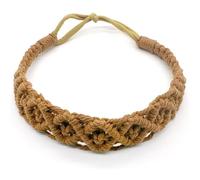 Generisch Hand-Woven Stretch Cotton Cord Headbands, Athleisure Hair Accessories, Yoga Headbands, Bohemian Style, Set of 2 (Caramel, 4)