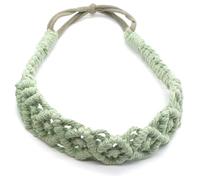 Generisch Hand-Woven Stretch Cotton Cord Headbands, Athleisure Hair Accessories, Yoga Headbands, Bohemian Style, Set of 2 (Dark bean paste green, 4)