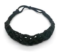 Generisch Hand-Woven Stretch Cotton Cord Headbands, Athleisure Hair Accessories, Yoga Headbands, Bohemian Style, Set of 2 (Black, 4)