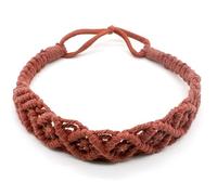 Generisch Hand-Woven Stretch Cotton Cord Headbands, Athleisure Hair Accessories, Yoga Headbands, Bohemian Style, Set of 2 (Rust red, 4)