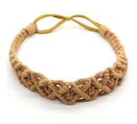 Generisch Hand-Woven Stretch Cotton Cord Headbands, Athleisure Hair Accessories, Yoga Headbands, Bohemian Style, Set of 2 (Brown, 4)